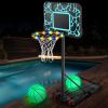 Premium Pool Basketball Hoop Set W/Light